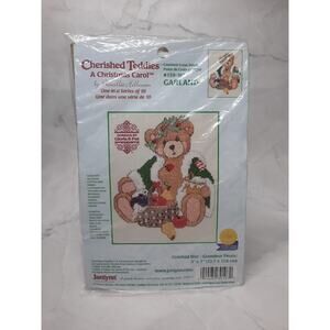 Vintage Janlynn Cherished Teddies Counted Cross Stitch Kit Garland 139-107 5x7
